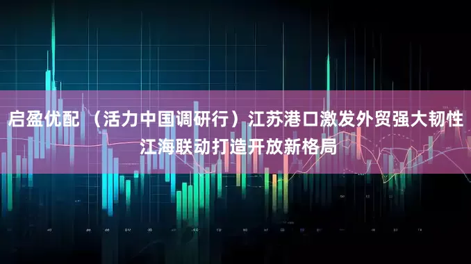 启盈优配 （活力中国调研行）江苏港口激发外贸强大韧性 江海联动打造开放新格局